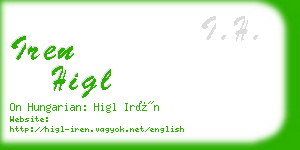 iren higl business card
